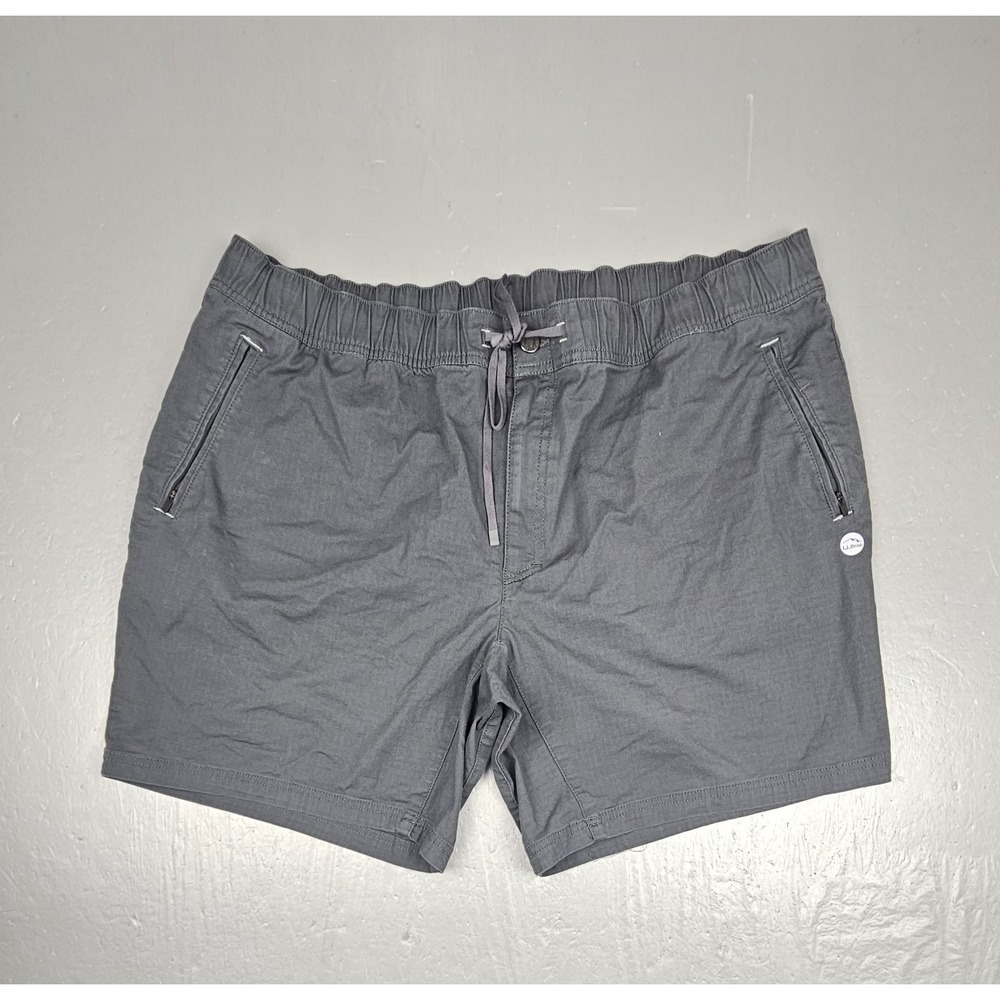 LL Bean Shorts Mens 2XL Gray Chino Ripstop Outdoor Flat Front